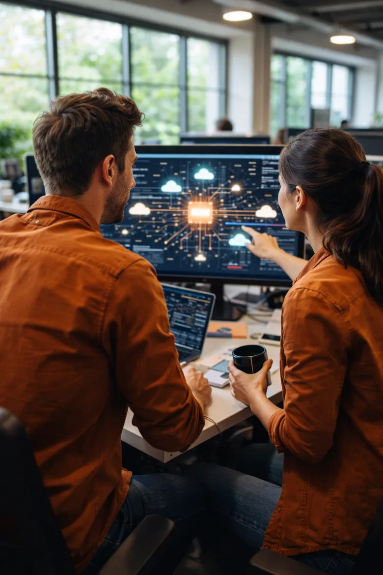 Consulting-themed artwork used for the software consulting section